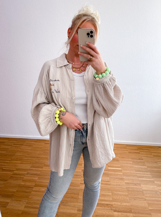 Musselin Bluse Croissant