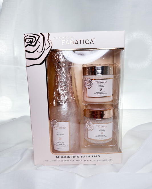 Bath Care Set Rose Shimmer Showergel Body Butter and Bathsalt