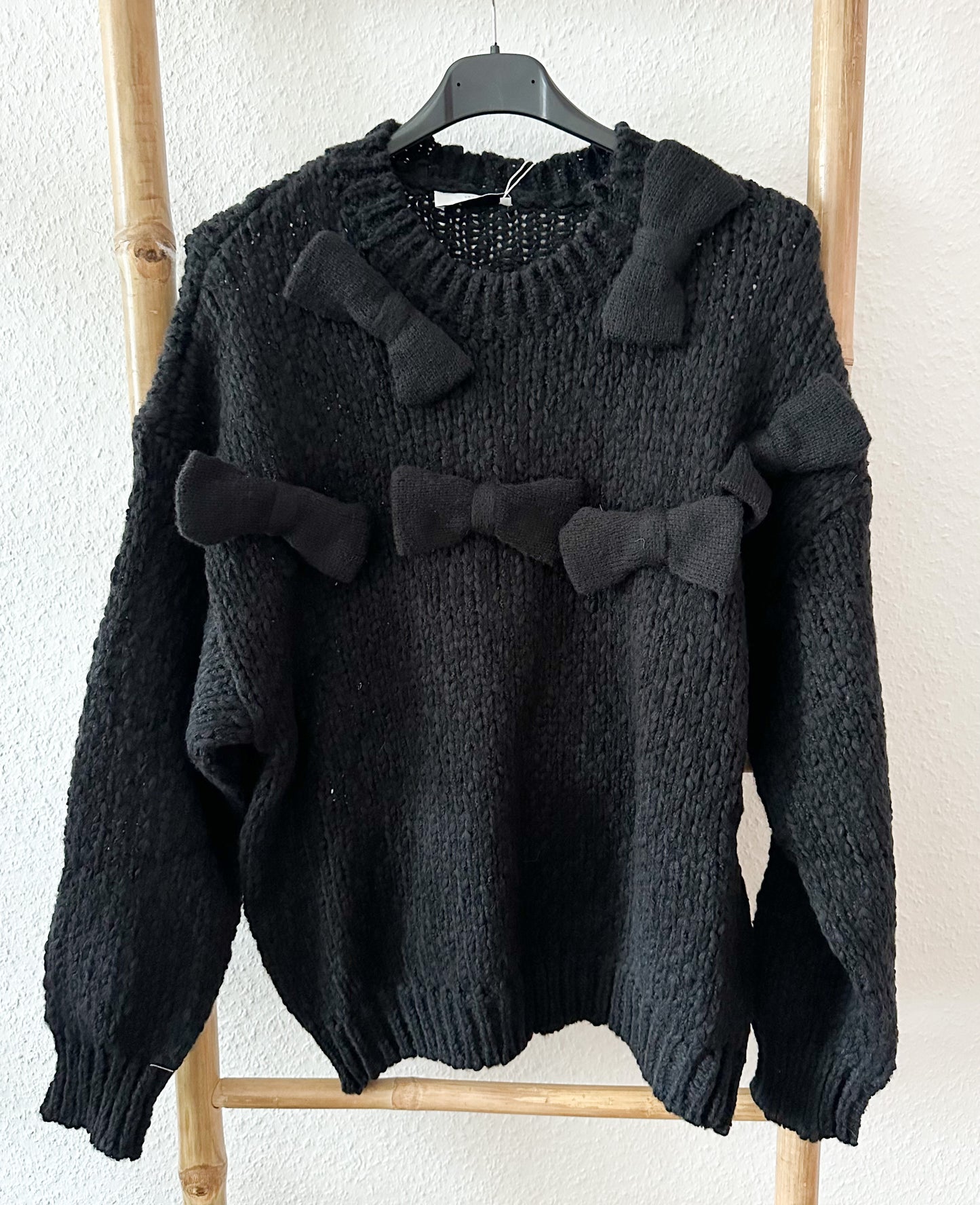 Pullover Teddy mit Schleifen in 3 Farben super weich und kuschelig