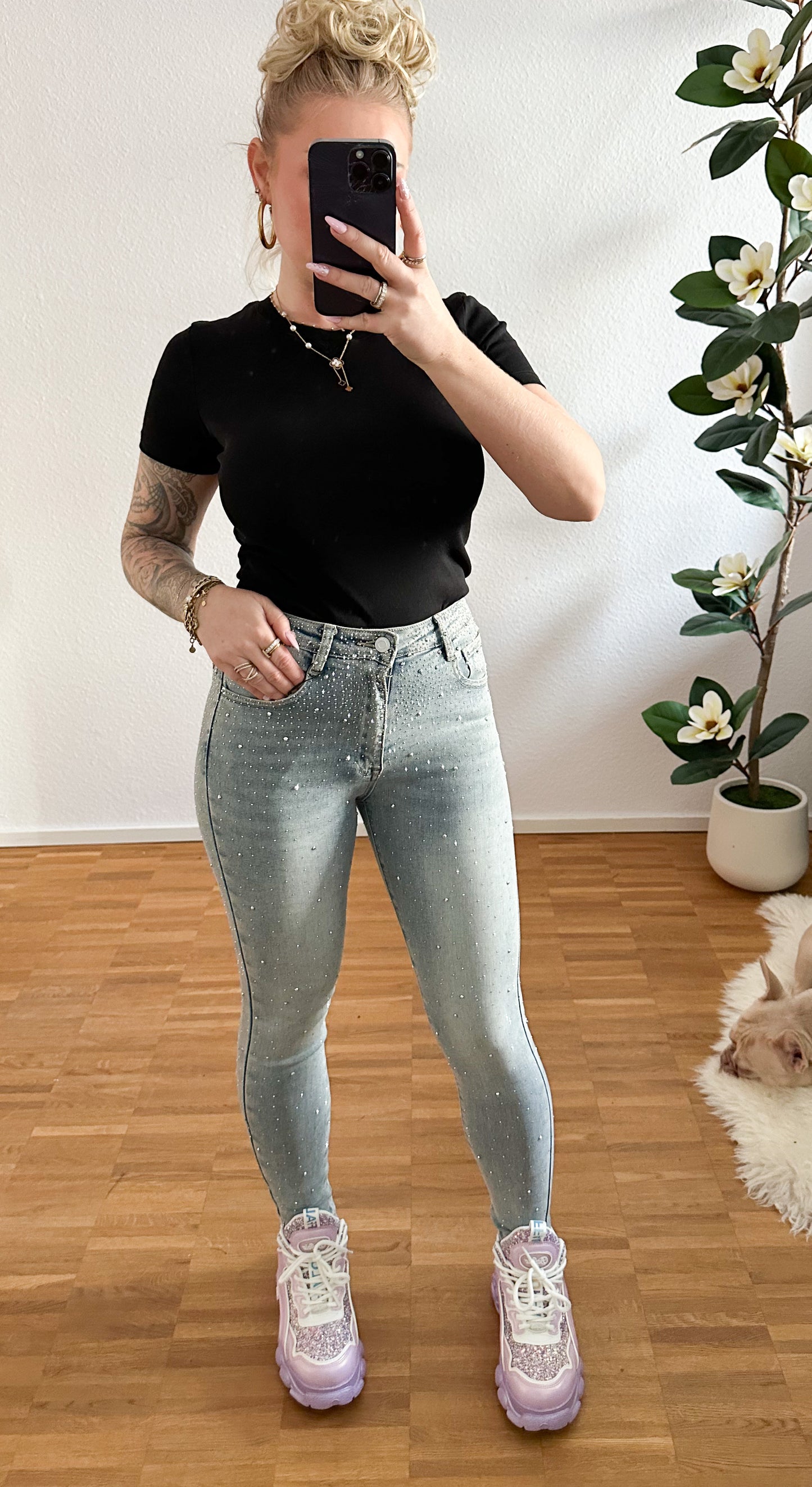 Jeanshose Laulia Strass Denim