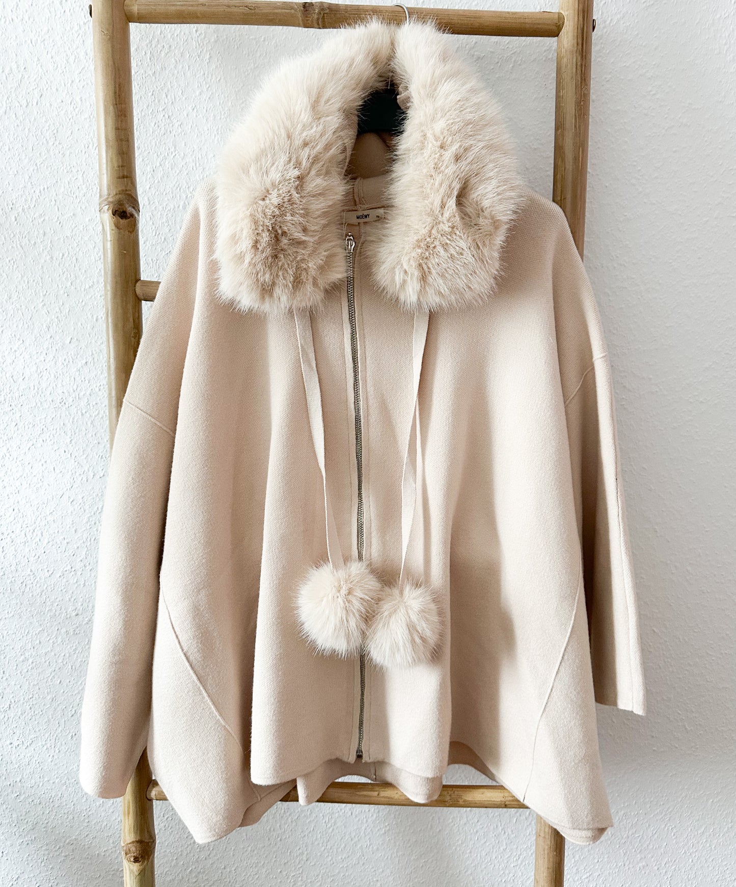 Strickjacke mit kunstfell in 4 Farben super weich