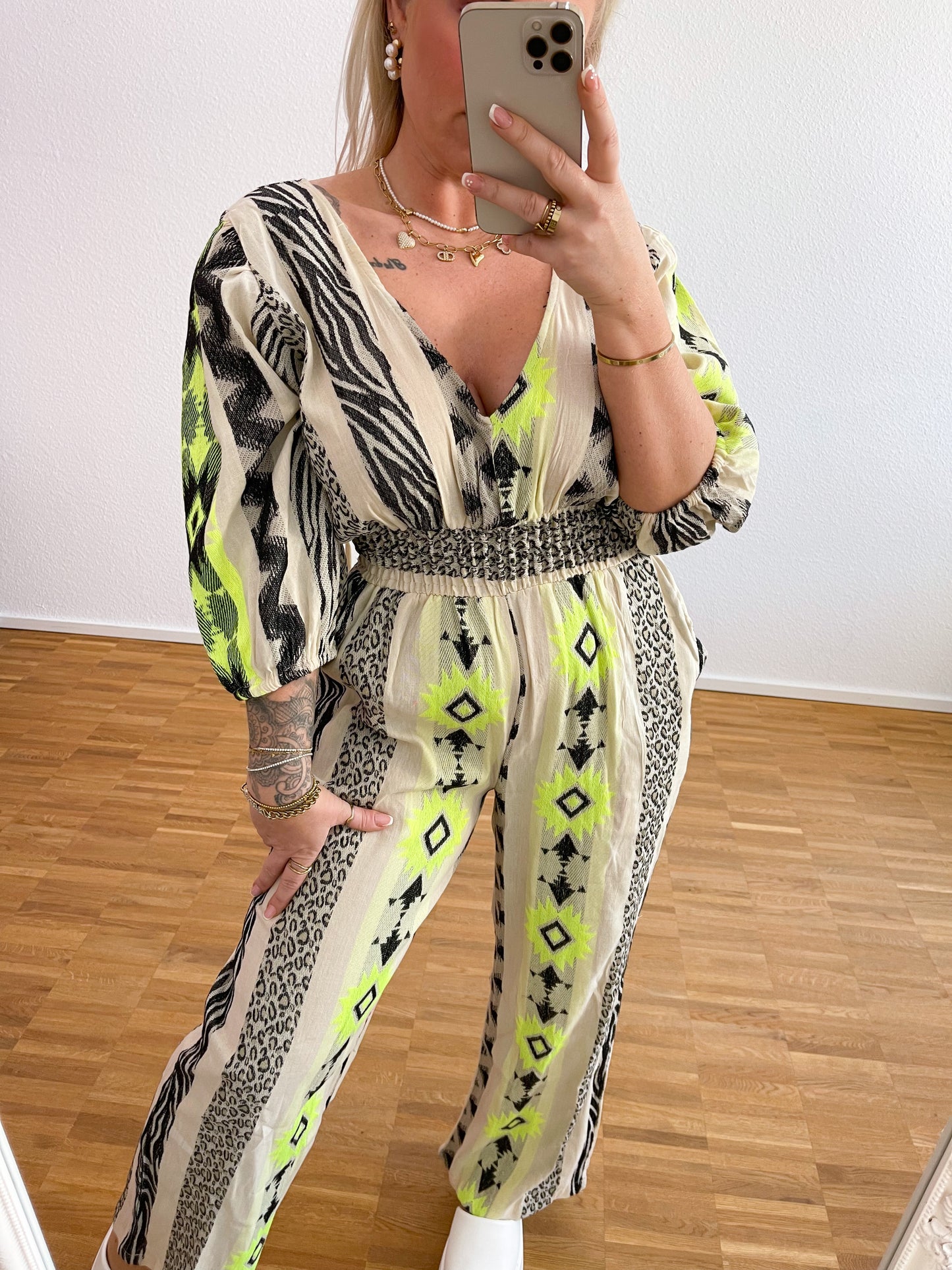 Jumpsuit Boho Neon Gelb