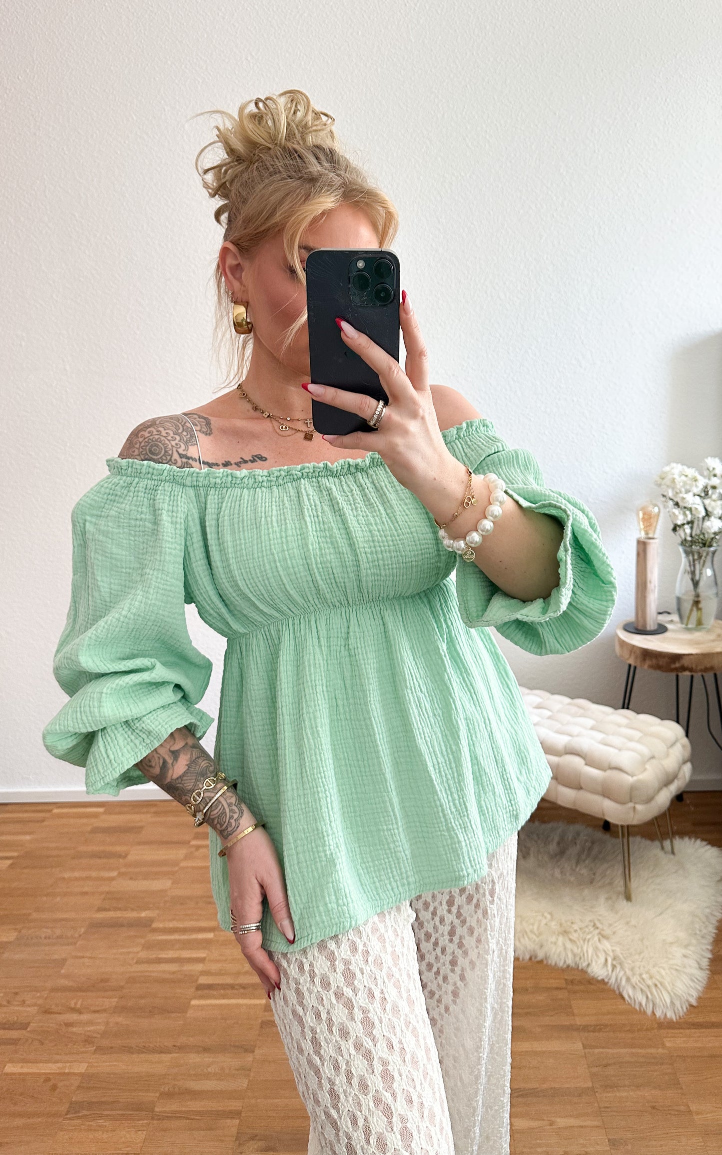 Musselin Bluse Orient in 4 Farben
