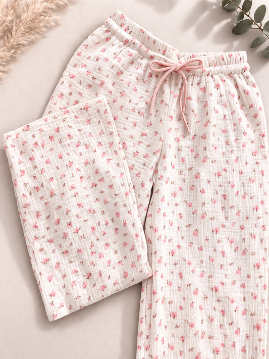 Stoffhose Musselin Rose