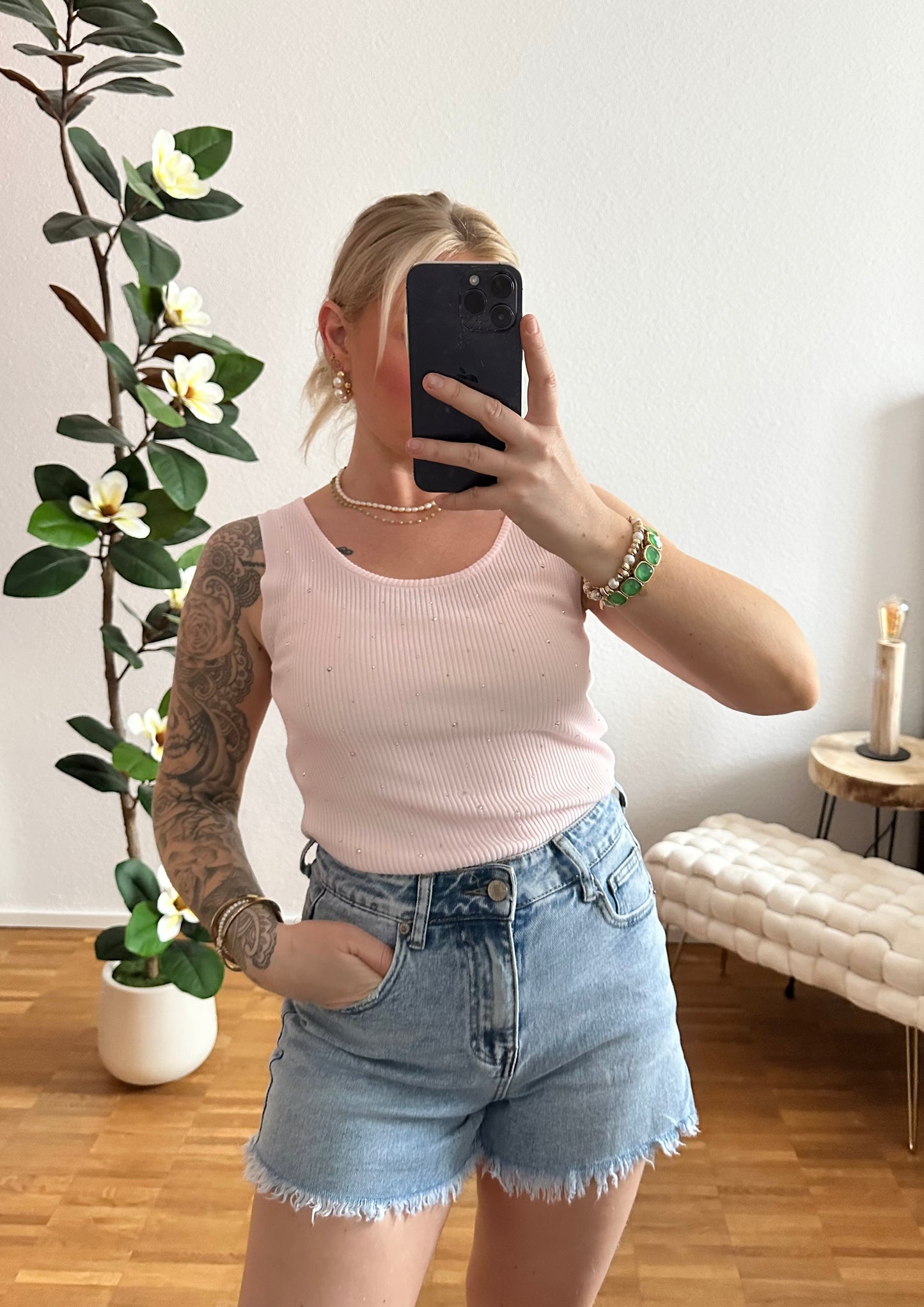 Top nude Bling in 6 Farben