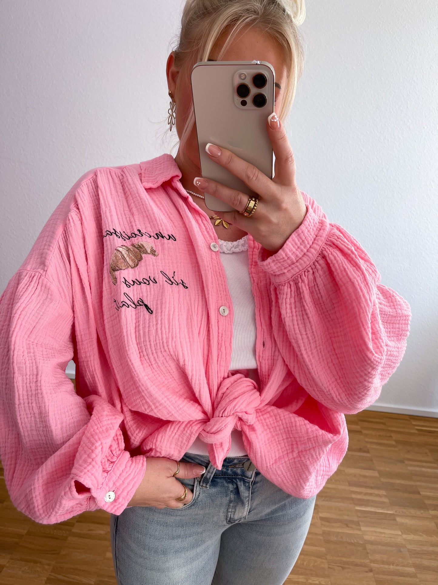 Musselin Bluse Croissant