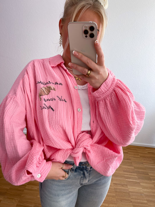Musselin Bluse Croissant