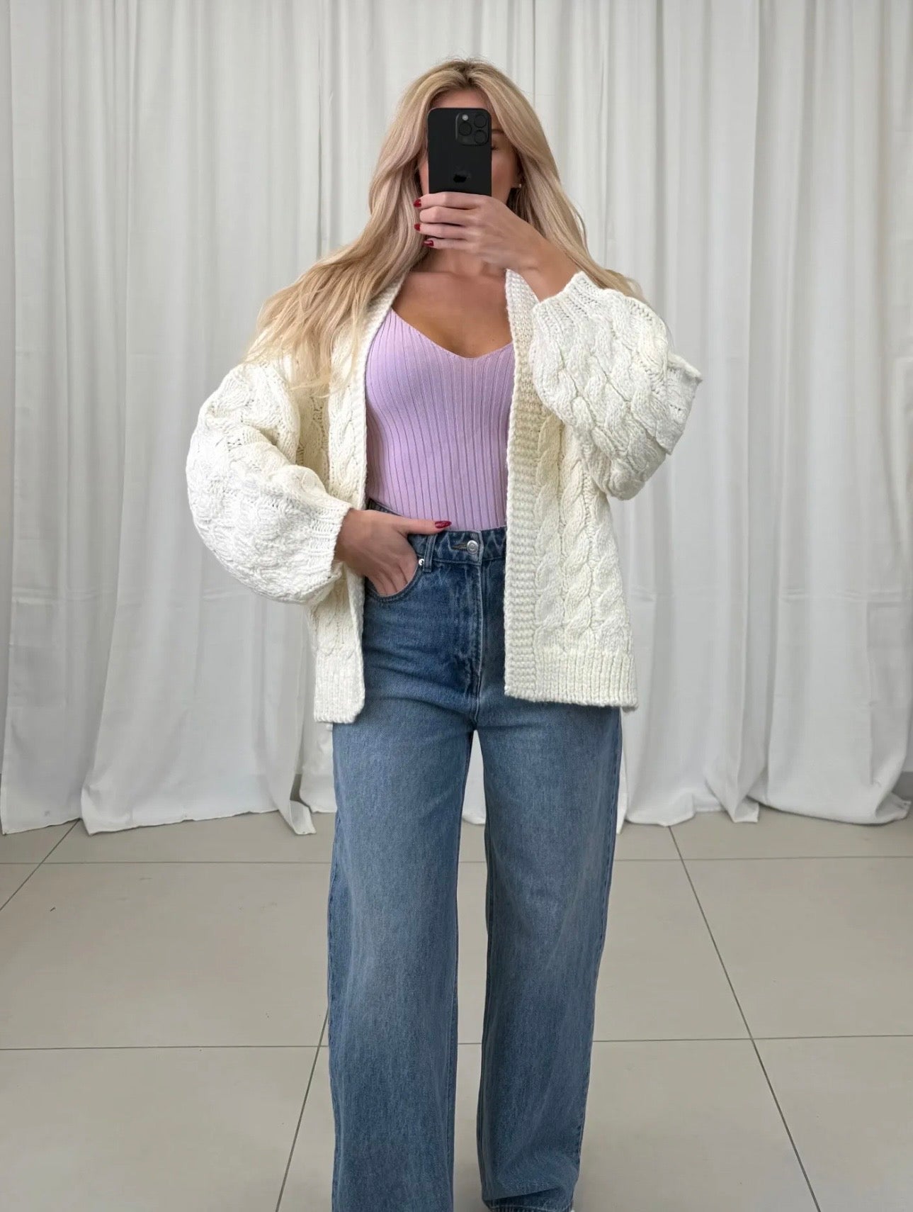 Strickjacke Dina lang in 2 Farben