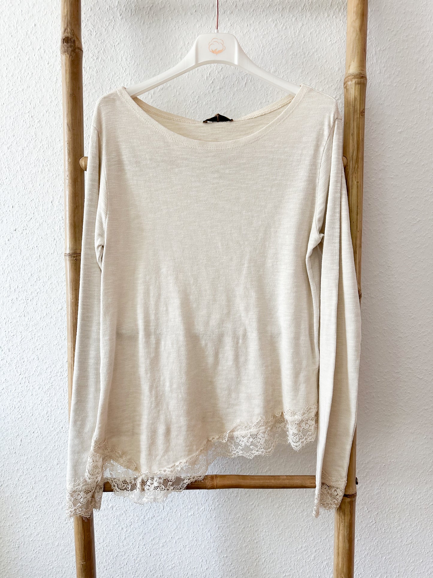 Langarm Shirt spitze in 5 Farben