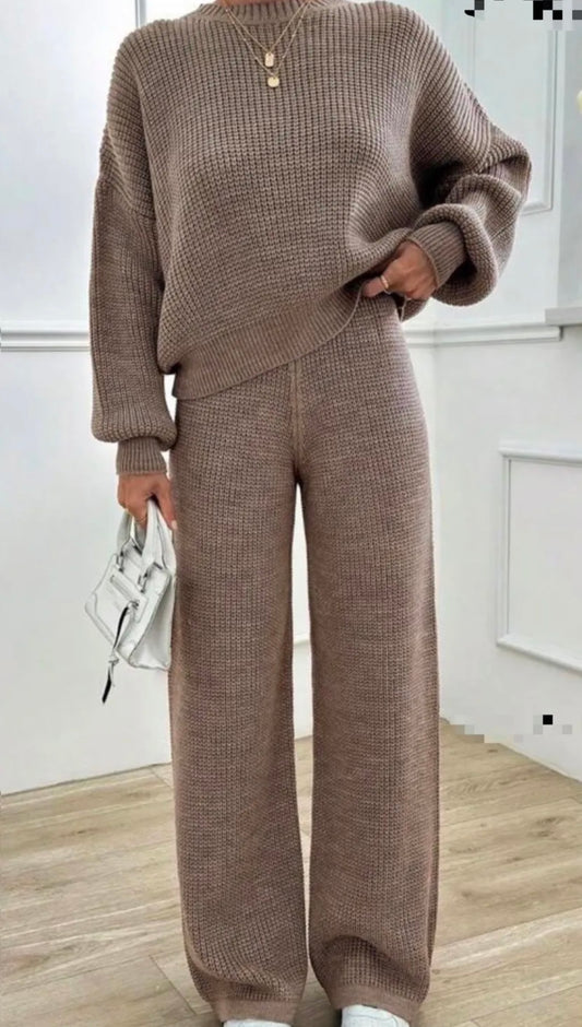 Zweiteiler Waffelmuster Capuccino super weiche und elastisch