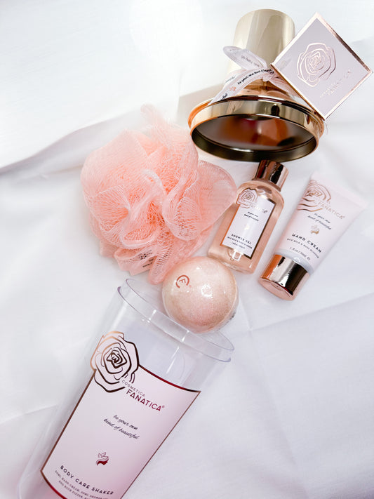 Bath Care Set Shaker Rose Bath Fizzer Handcream Showergel Shower Sponge with Shaker