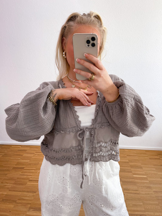 Musselin Bluse Boho Toupe