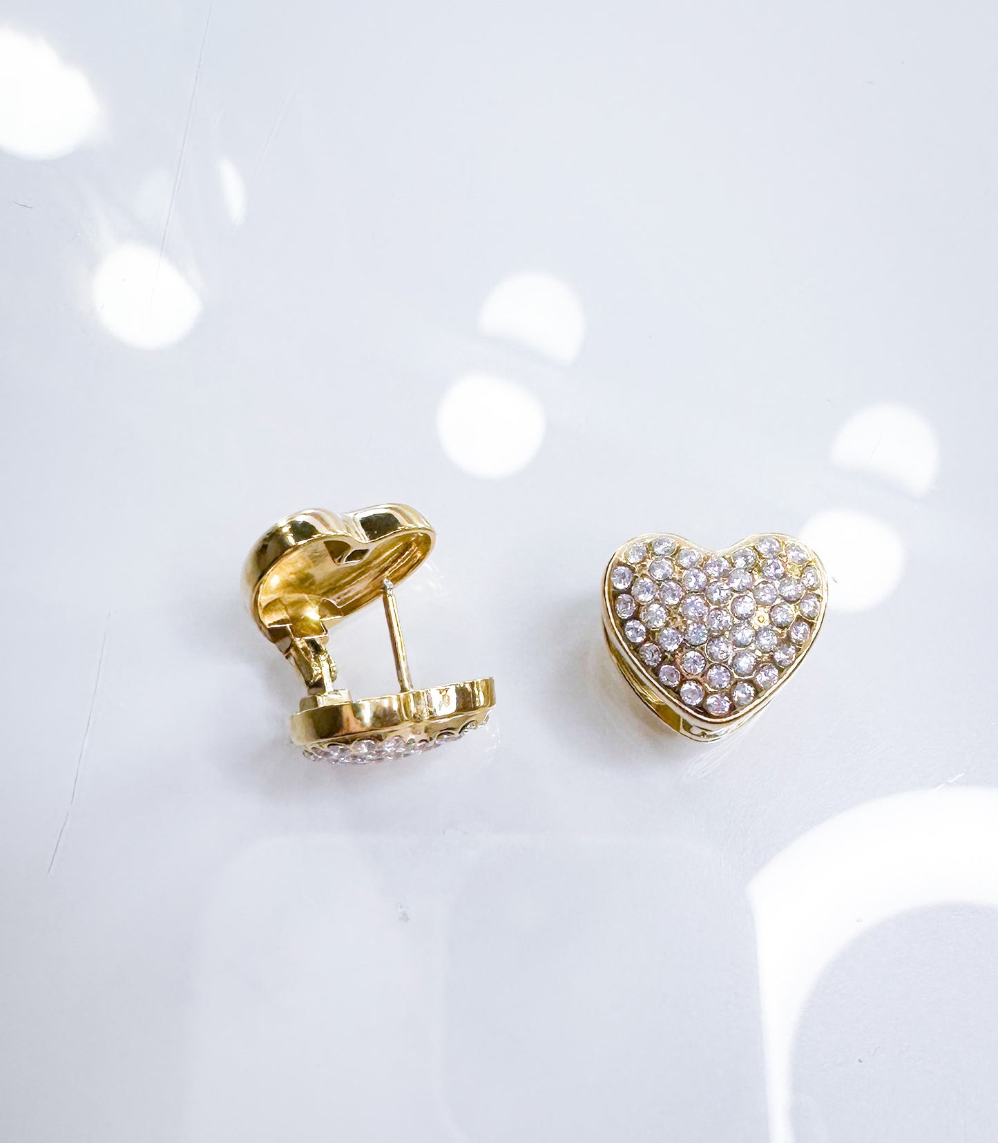 Ohrringe Herz klein mit Zircon Stein