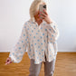 Musselin Bluse Blume in 4 Farben