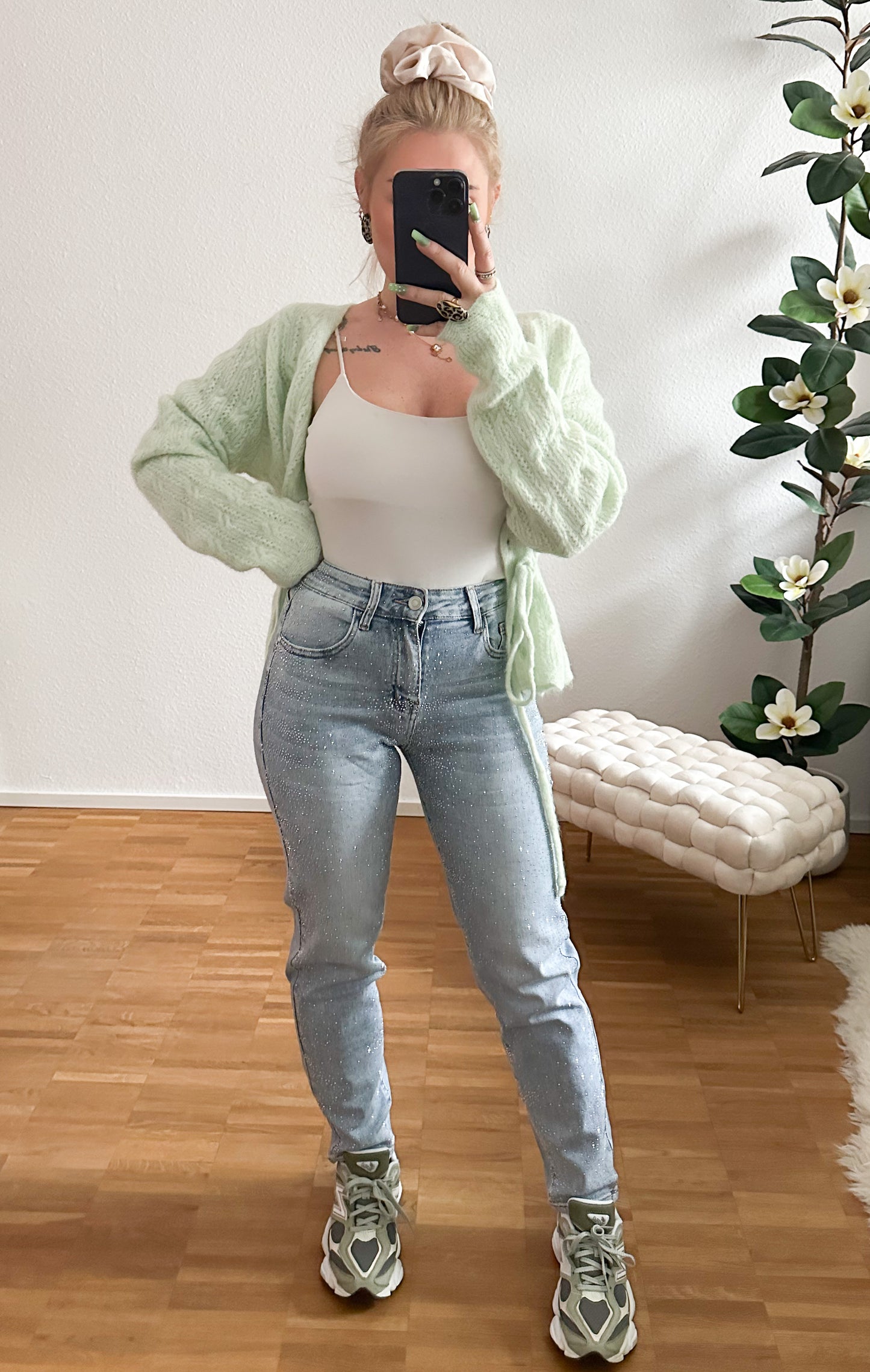 Jeanshose Mom Fit Bling Premium 2 Farben