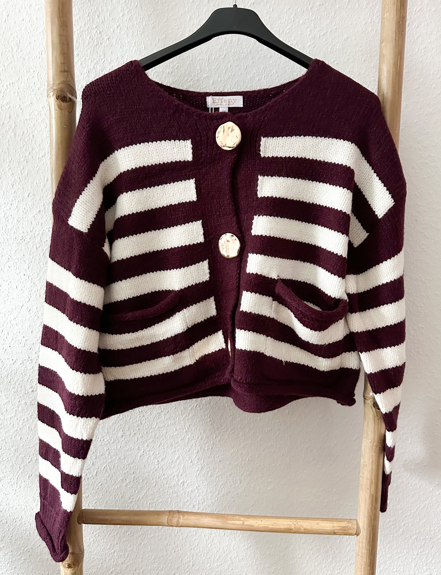 Strickjacke Gold Knopf in 2 Farben super weiche und Stretch