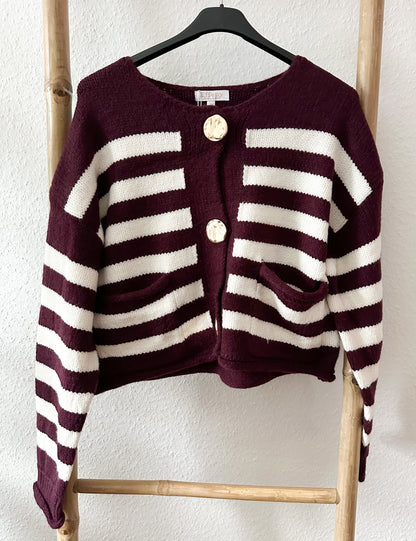 Strickjacke Gold Knopf in 2 Farben super weiche und Stretch