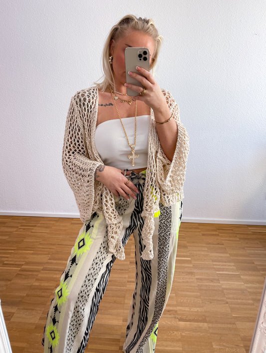 Strickjacke Boho Creme