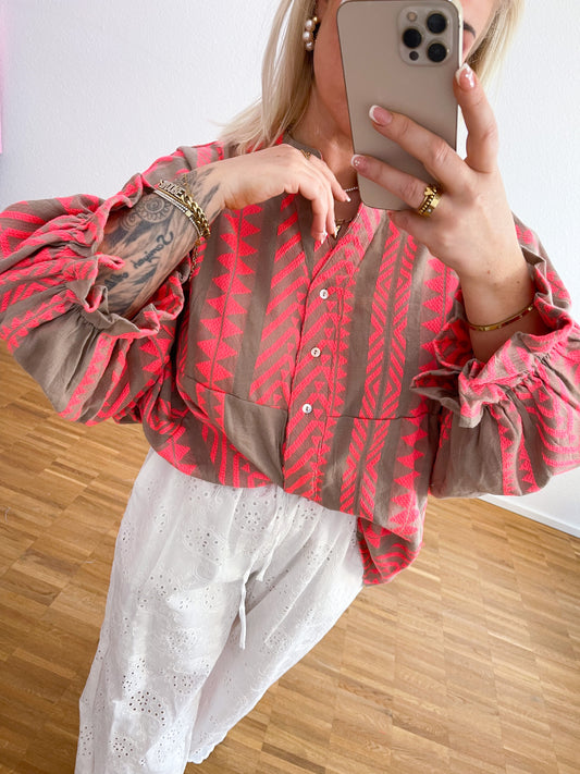 Bluse Boho Pink