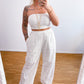Stoffhose Boho weiß