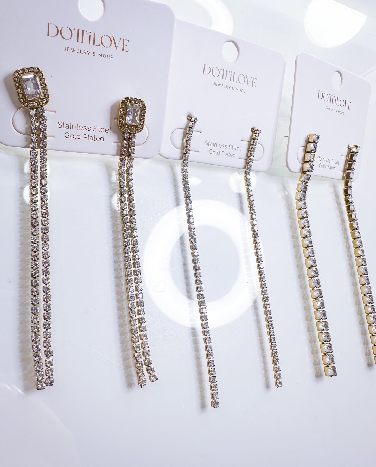 Strass-Ohrringe Lang in 3 Modell 9cm