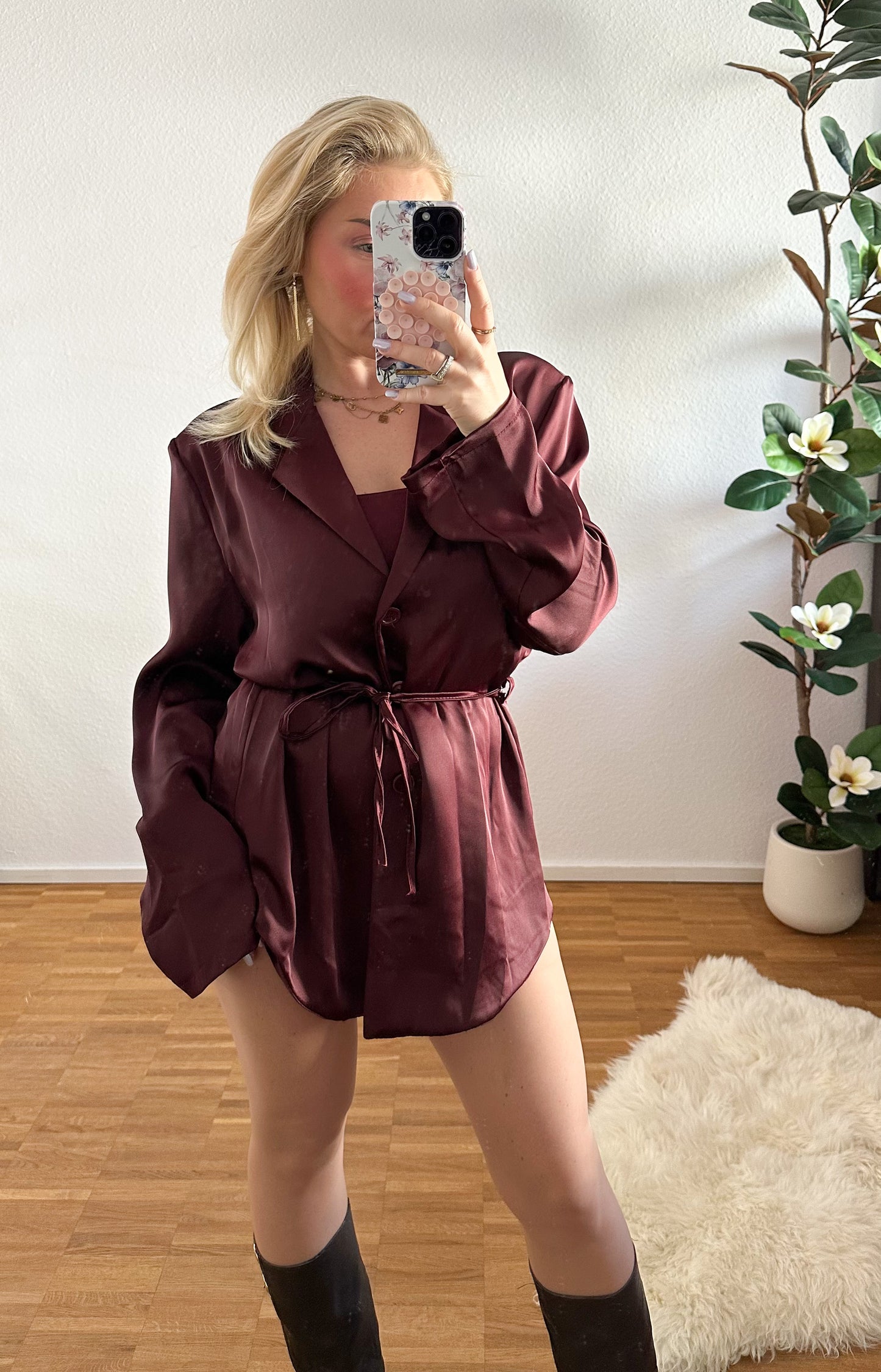 Bluse Luna mit Gürtel in zwei Farben