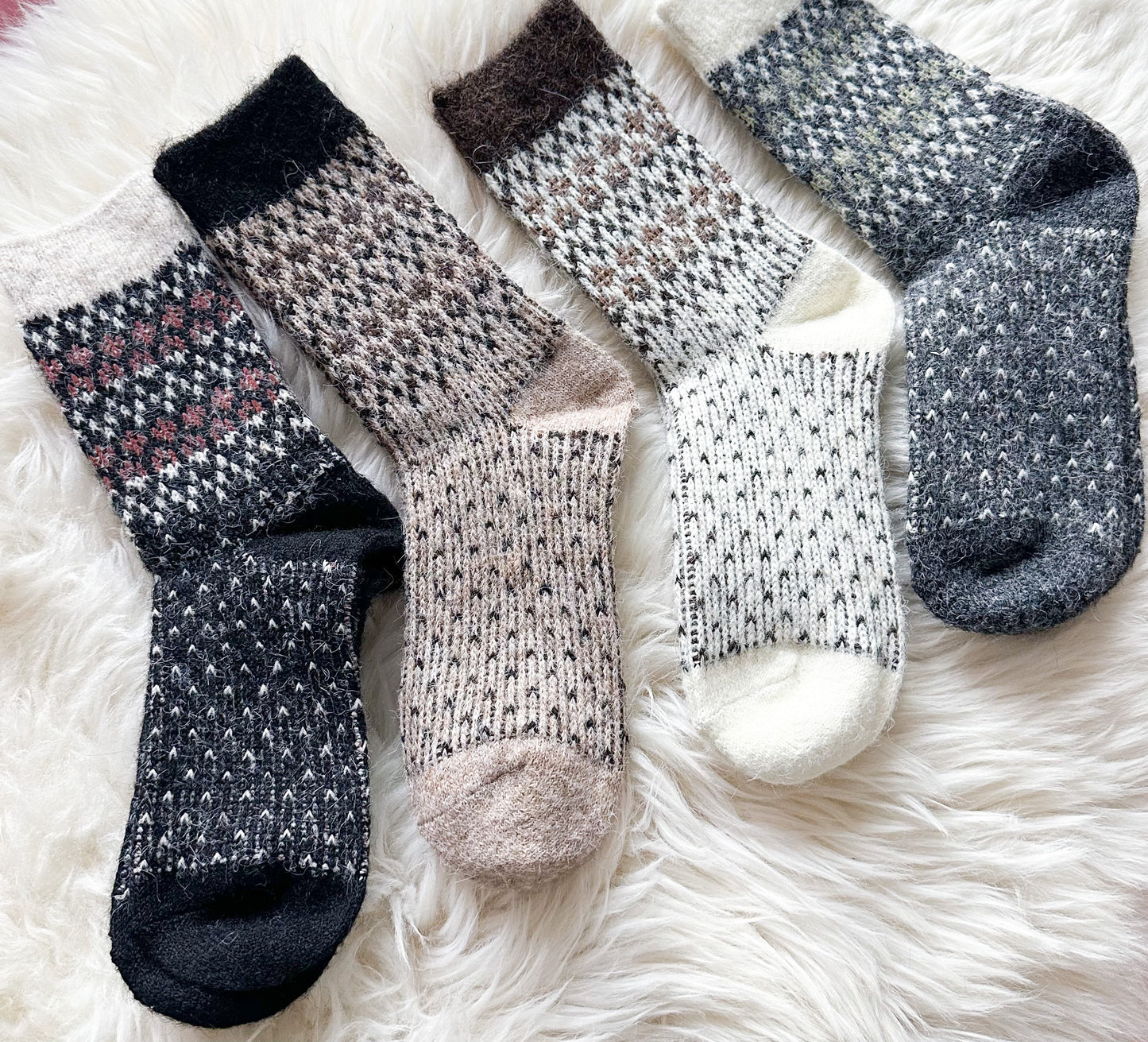 Socken Alpaca-Wool 30% Ultra Soft Warm in 4 Farben