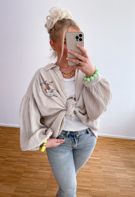 Musselin Bluse Croissant