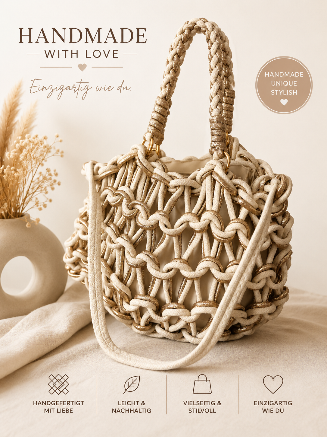 Tasche Handmade/ Häkeltasche im 4 Farben