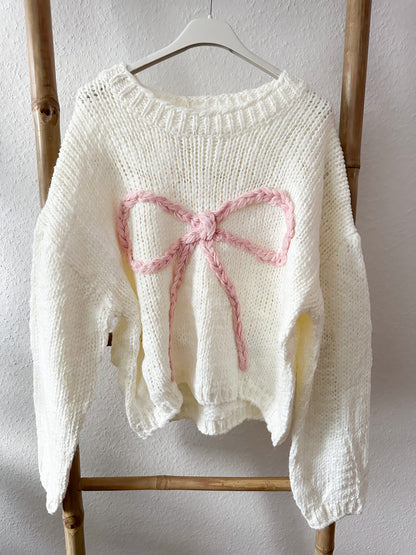 Strickpullover Girly Schleife super weich