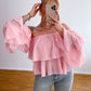 Bluse Off Shoulder Watte