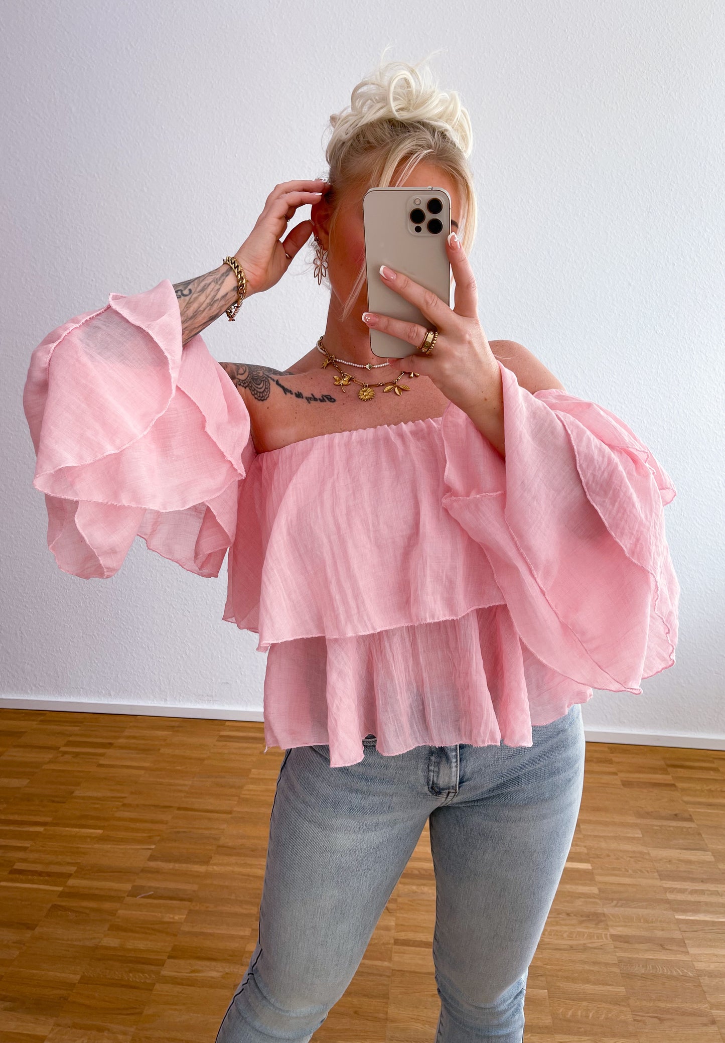 Bluse Off Shoulder Watte