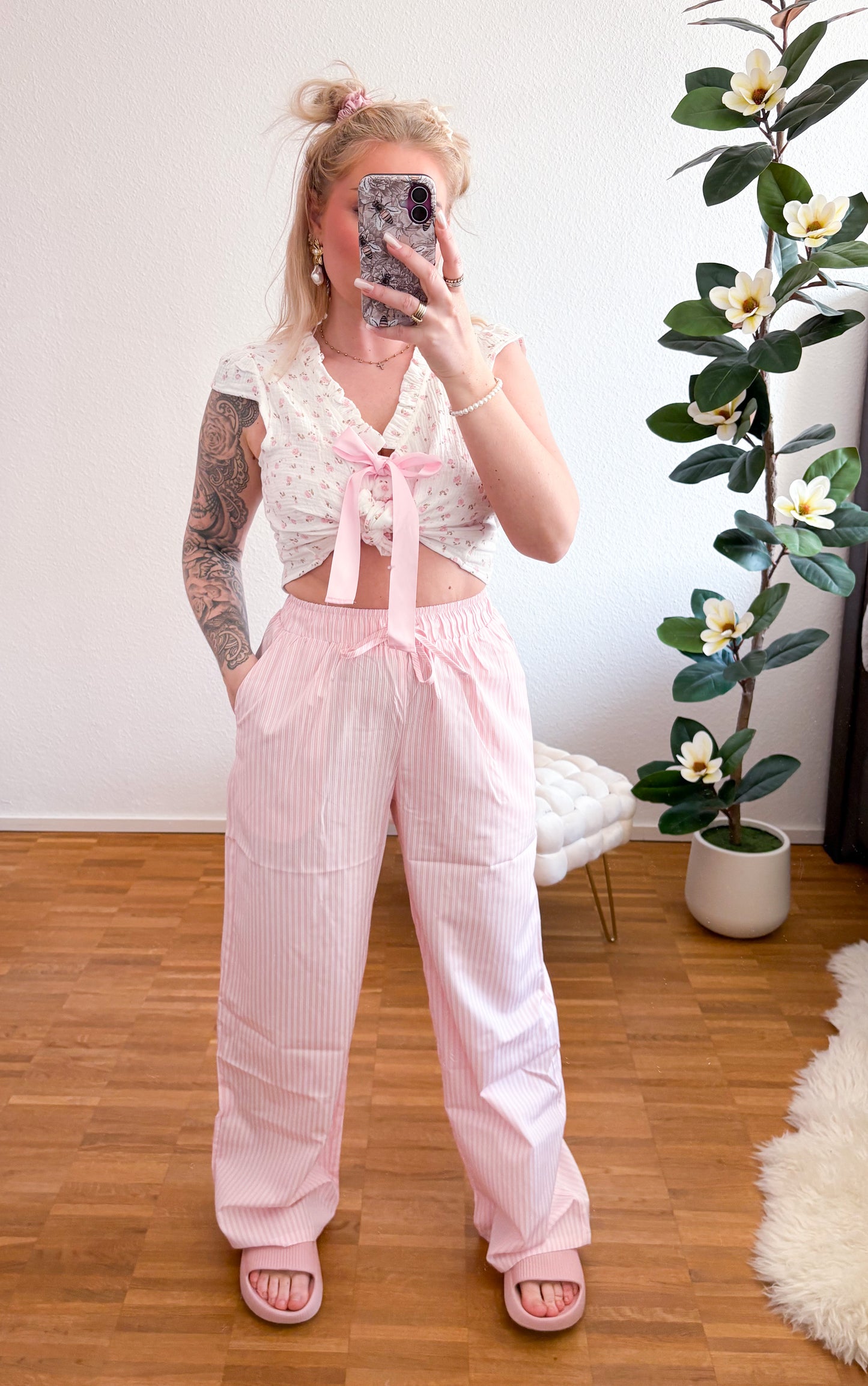 Stoffhose Rosy Rose