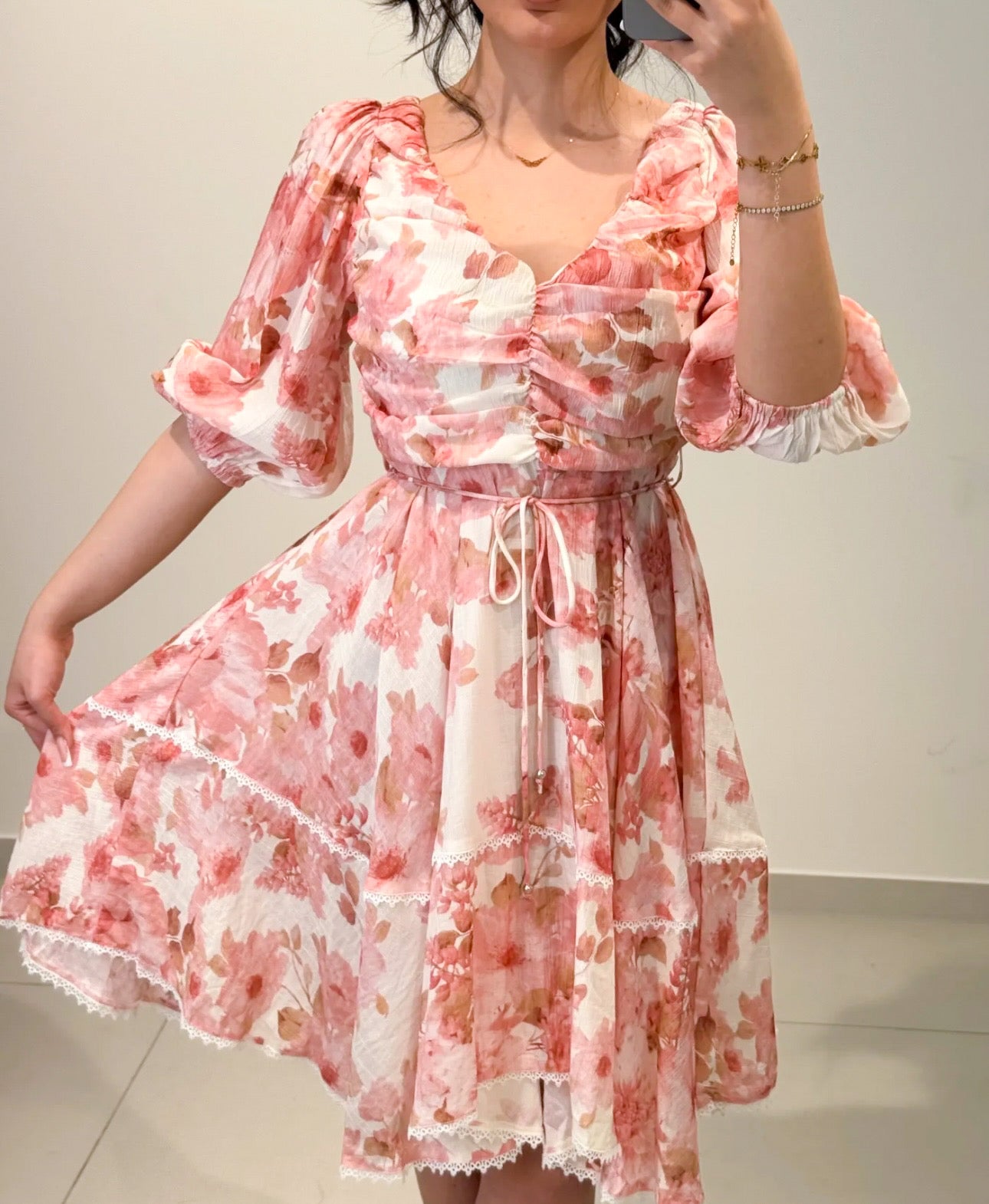 Kleid Blumen zwei Farben