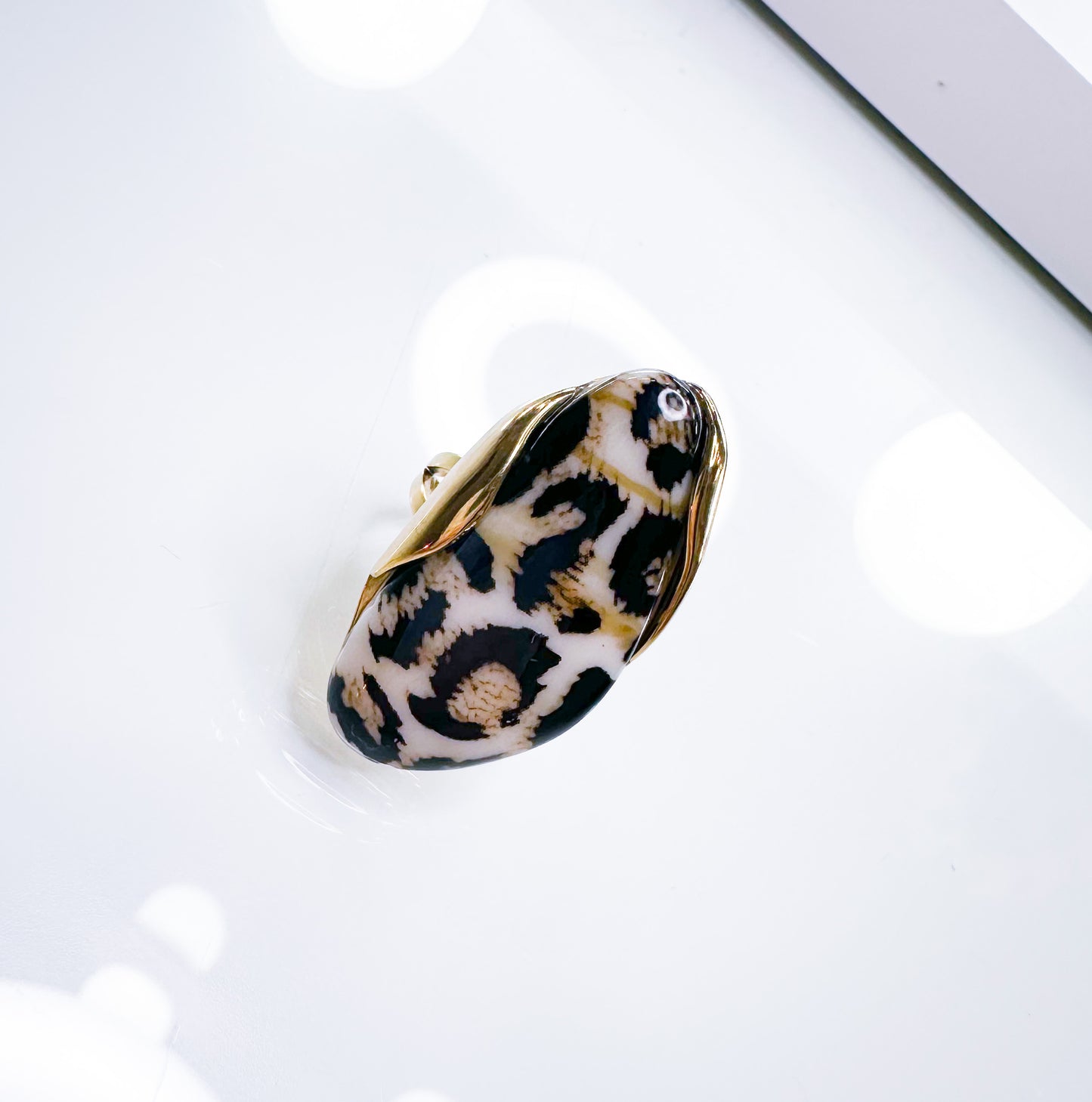 Ring mit Leo-Muster in 2 Farben S.Steel 14k Gold