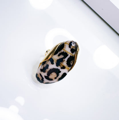 Ring mit Leo-Muster in 2 Farben S.Steel 14k Gold