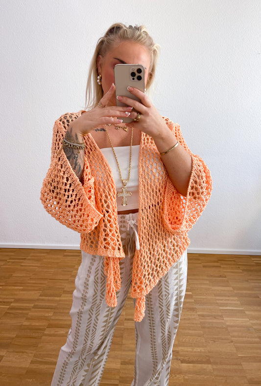 Strickjacke Boho Peach