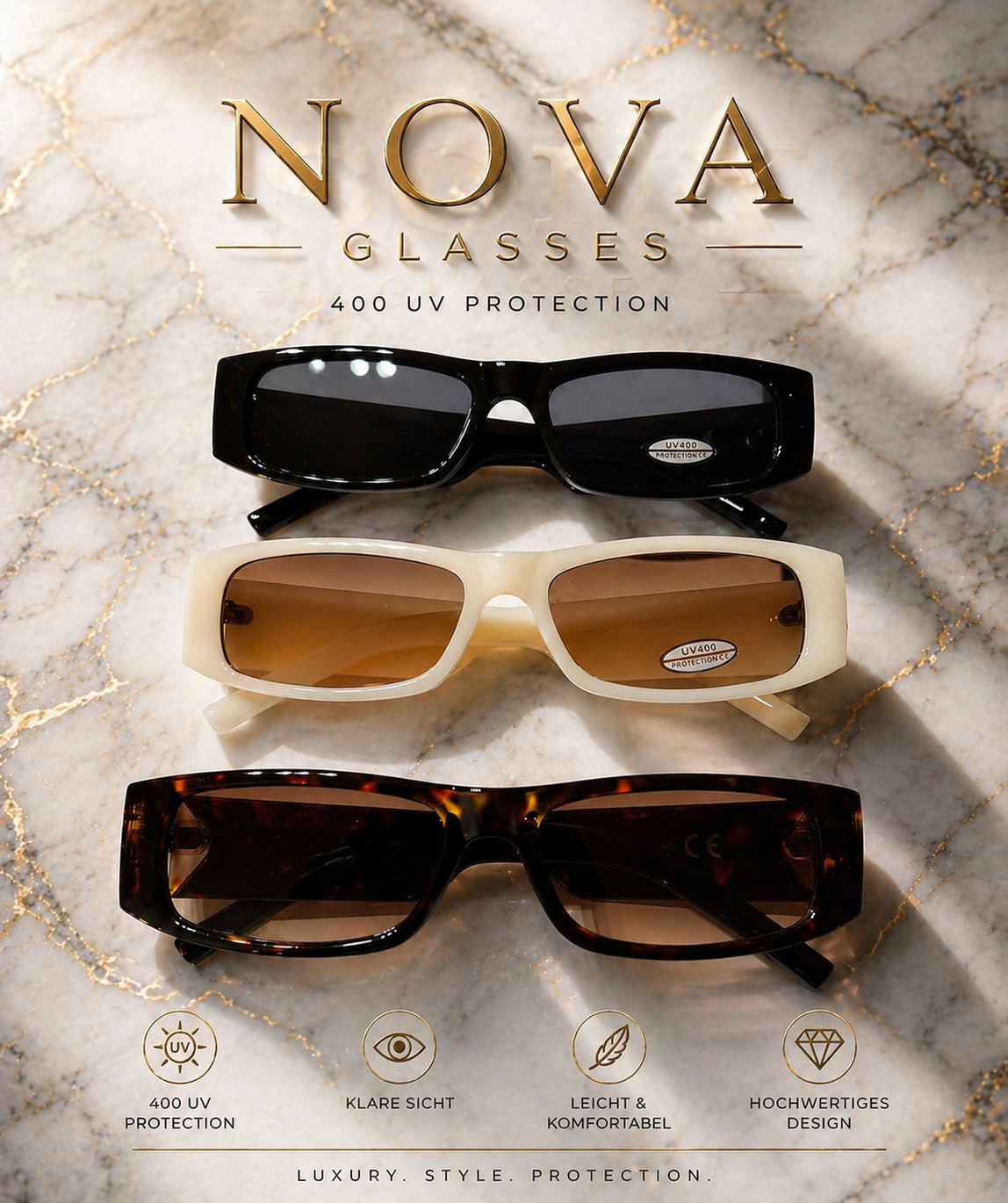 Sonnenbrille Nova Glasses UV 400 Protection 7 Farben