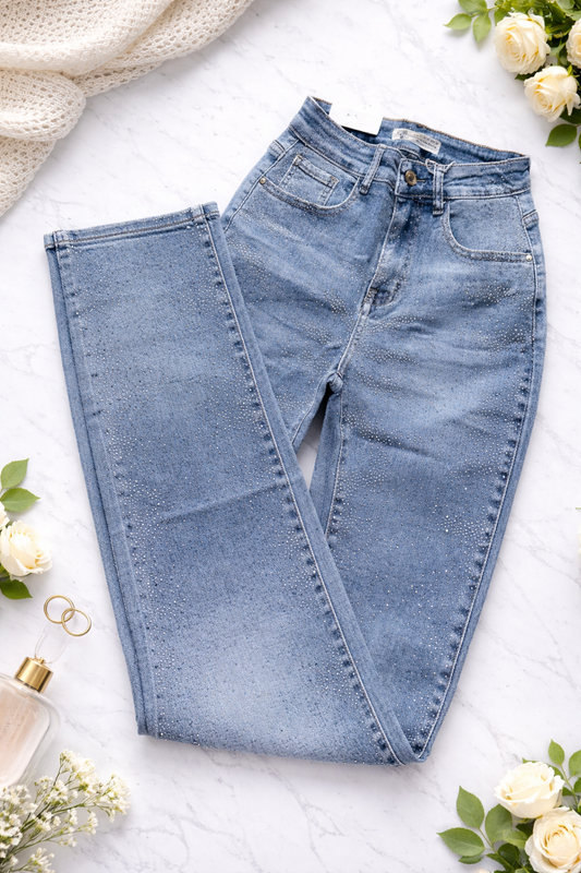 Jeanshose Mom Fit Bling Premium 2 Farben