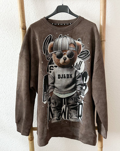 Sweatshirt Teddy Marmor Strass in zwei Farben