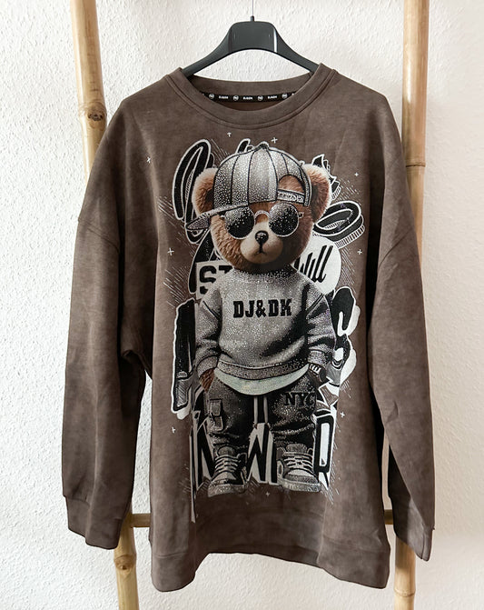 Sweatshirt Teddy Marmor Strass in zwei Farben