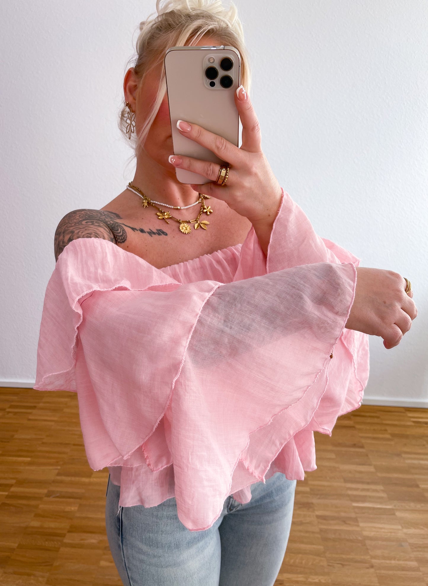 Bluse Off Shoulder Watte