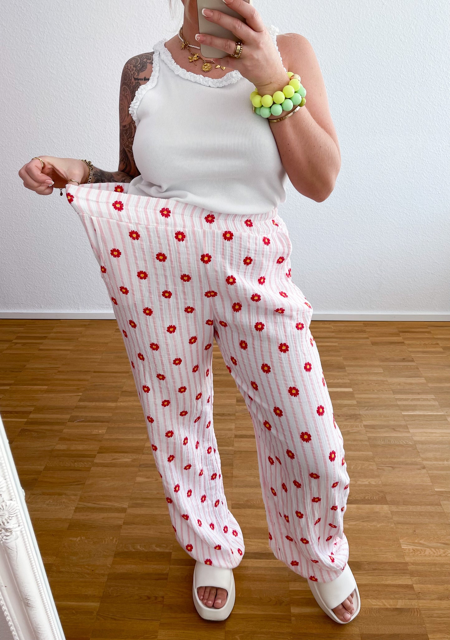 Musselin Hose Blume