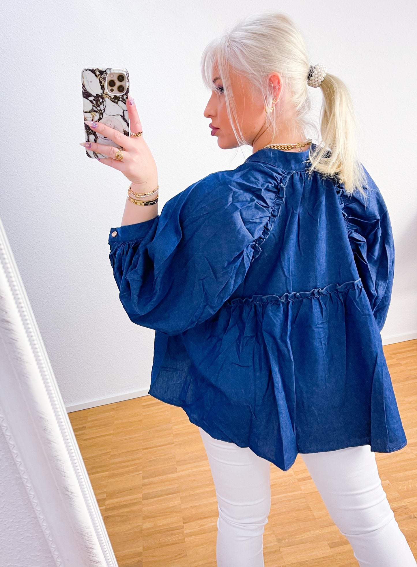 Jeansbluse Barock 2 Farben