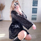 Pailletten-Kleid Girly Schwarz