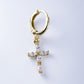 Creolen Kreuz Gold& Silber