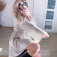 Pailletten-Kleid Girly Creme